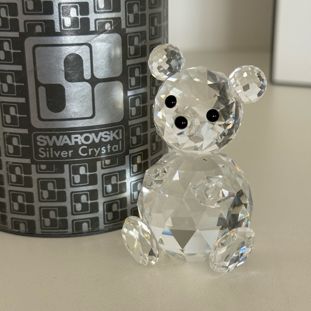 Vintage Swarovski Silver Crystal Bear Figurine
